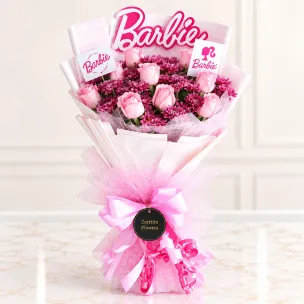 Barbie Pink Rose Bouquet