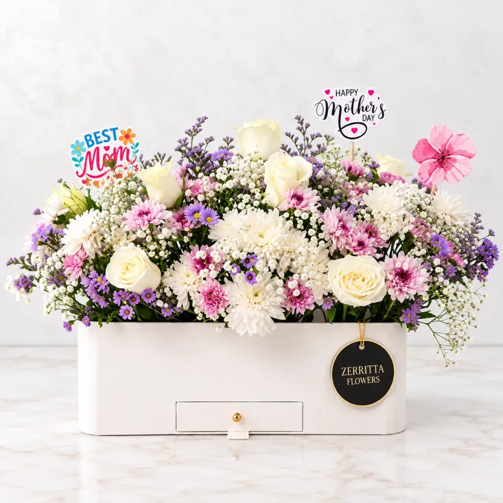 Elegant White Bloom Box