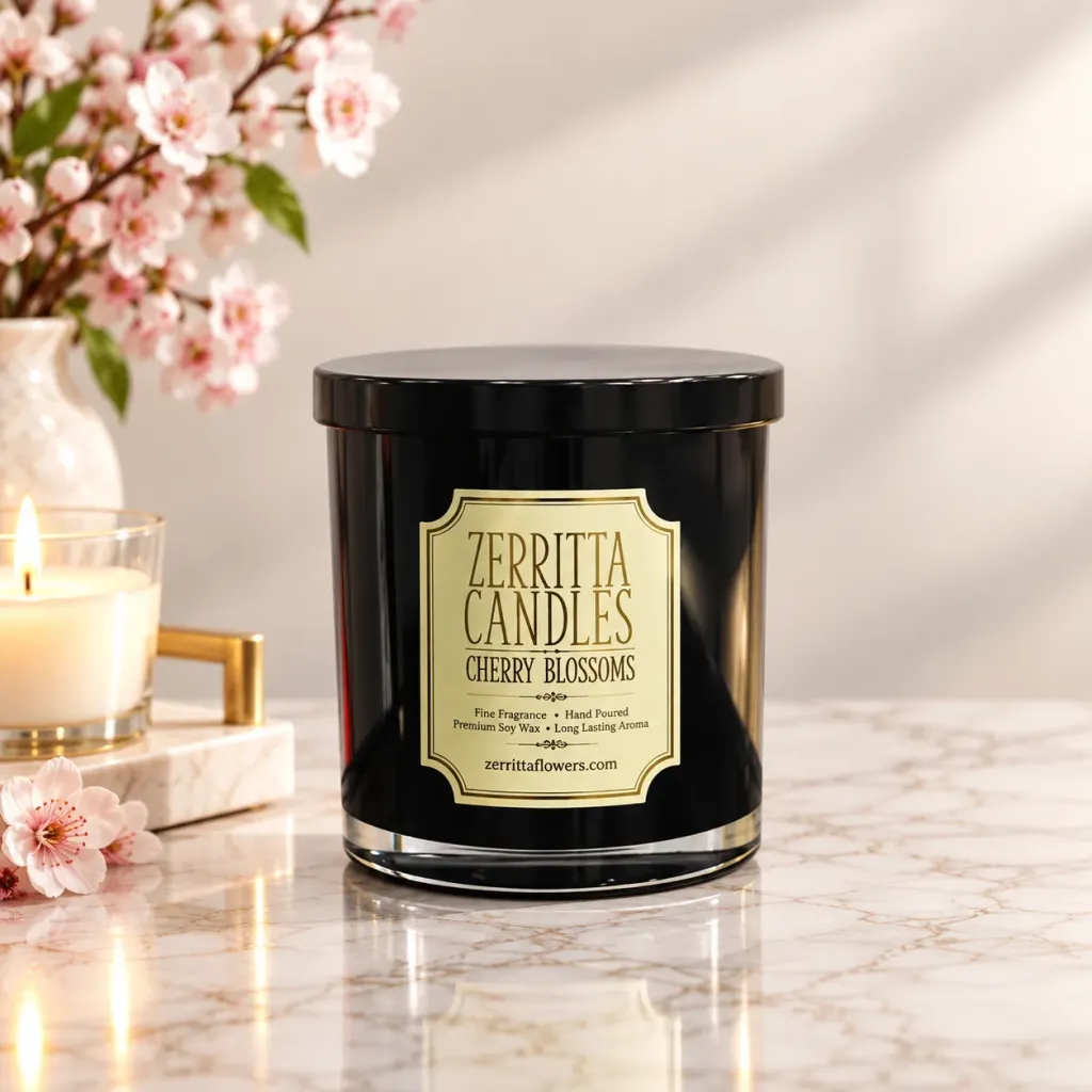 Large Cherry Blossoms Candle