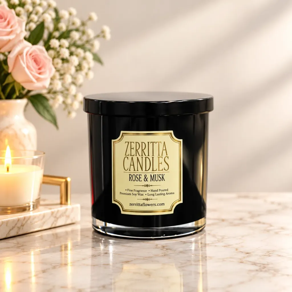 Large Rose and Musk Candle