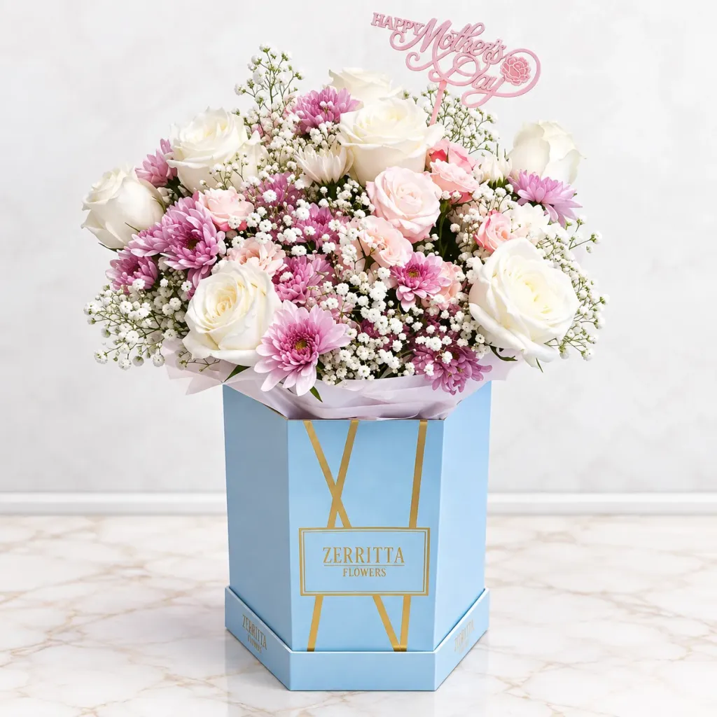 Pink White Rose Box
