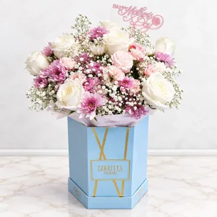 Pink White Rose Box