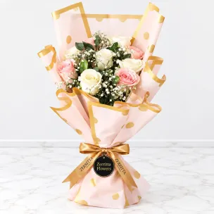 Plush Pink Rose Bouquet