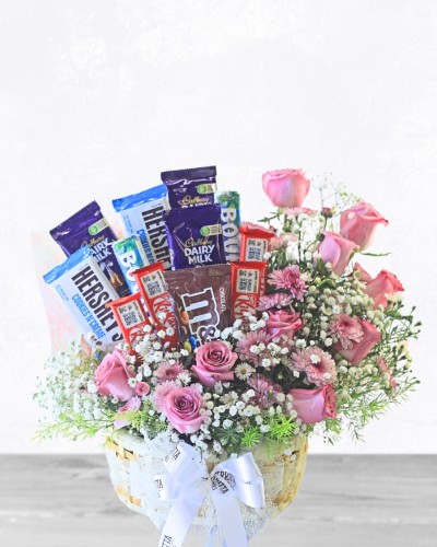 Pink Chocolate Gift Basket