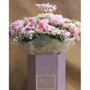 Pink Roses Bouquet with Zerritta Box