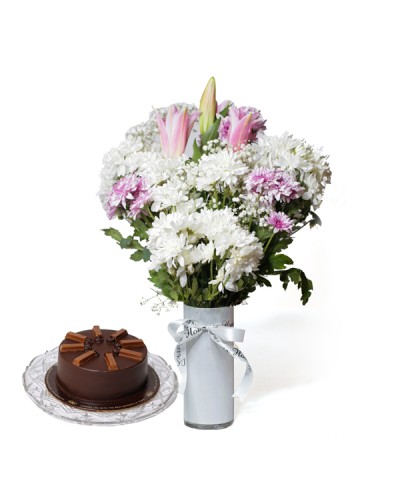 Flowers with cake delight