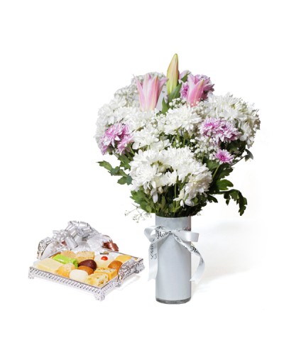 Flowers with Mithai