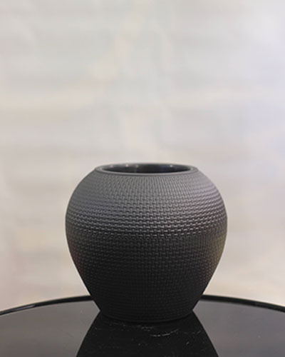Patterned Surface Black Vase