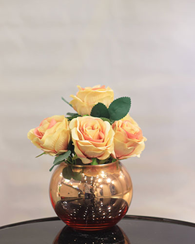 Golden Glow Rose Sphere