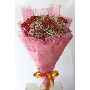 Pretty Pink and White Baby’s Breath Bouquet