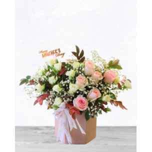 Pastel Rose Box Arrangement