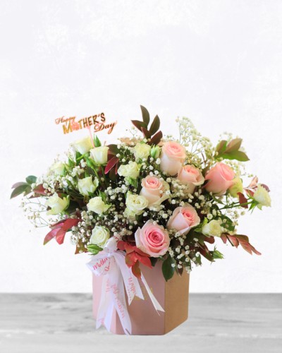 Pastel Rose Box Arrangement
