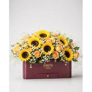 Golden Sunflower Rose Box