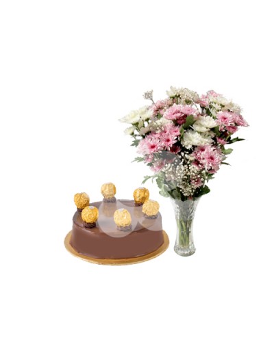 Ferrero Roche Cake with Flowers