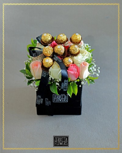  Roses with Ferrero Chocolates