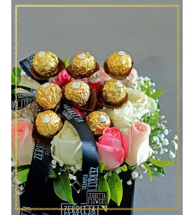  Roses with Ferrero Chocolates