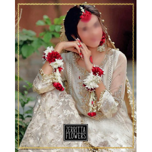 Red and White Chrysanthemums Corsage