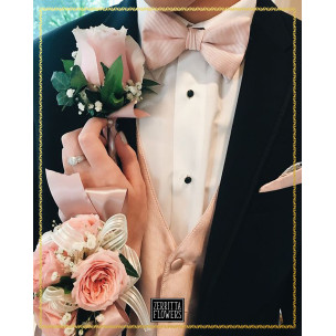 Handmade Fresh Pink Rose Corsage and Boutonniere