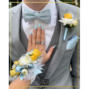 Handmade Artificial White Carnation Corsage and Boutonniere