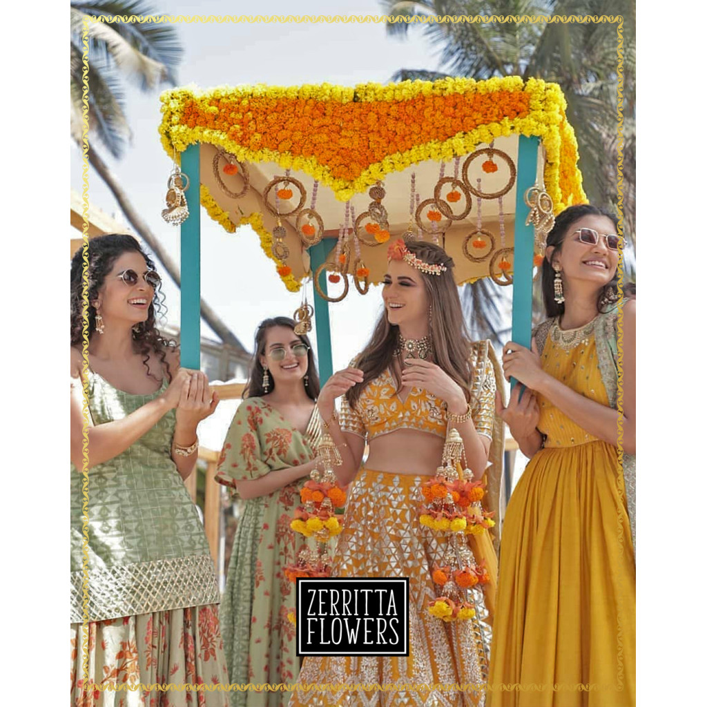 Handcrafted Chrysanthemums Floral Canopy