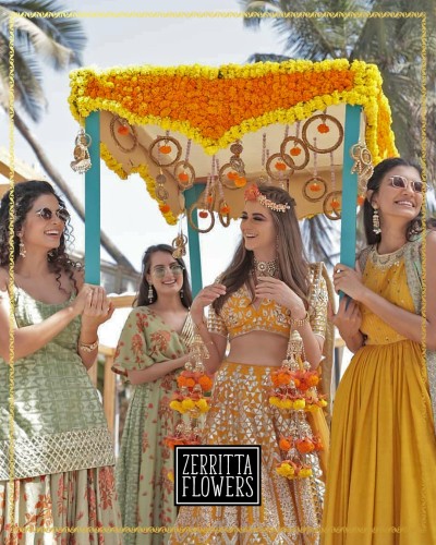 Handcrafted Chrysanthemums Floral Canopy