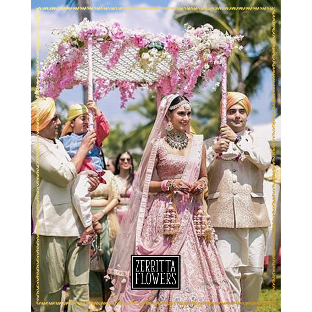 Pink and White Rose Floral Canopy