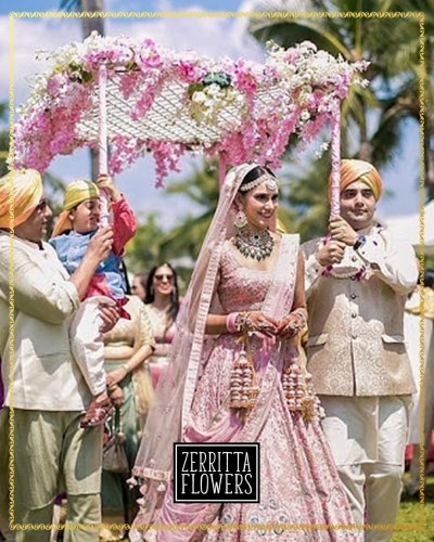 Pink and White Rose Floral Canopy