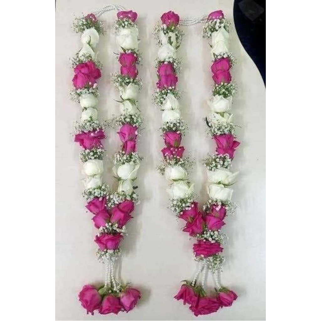 Purple and White Rose Flower Garlands