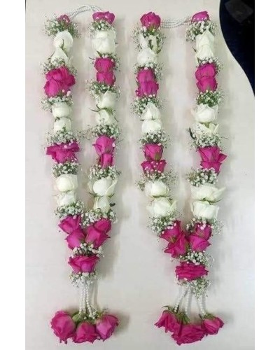 Purple and White Rose Flower Garlands
