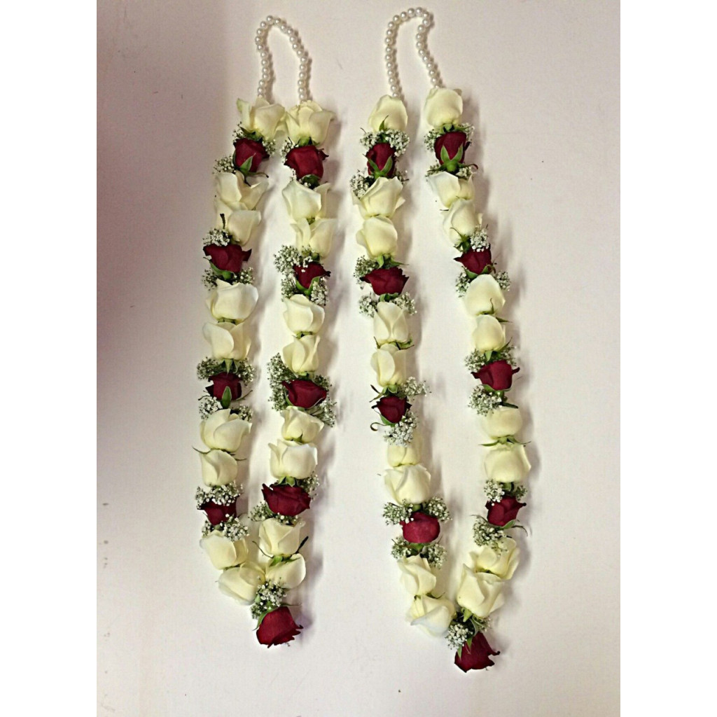 Red and White Rose Flower Garlands
