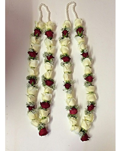 Red and White Rose Flower Garlands